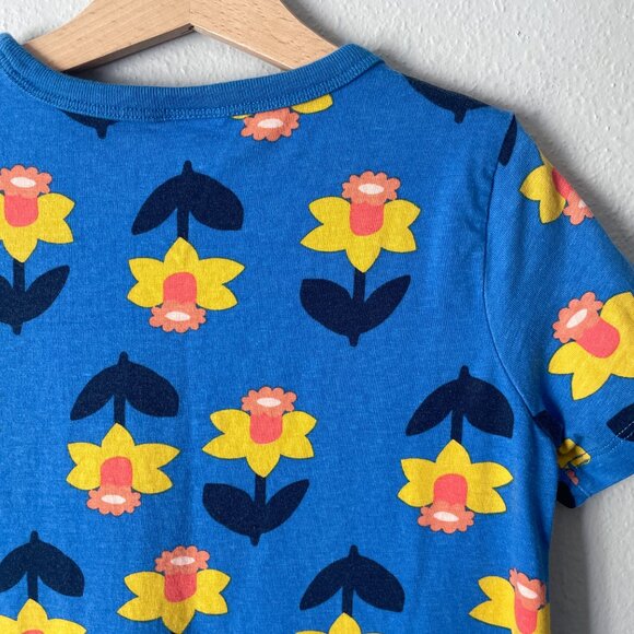 Hanna Andersson Print T-Shirt Dress Daffodil On Equator 8 (130) - Picture 3 of 10